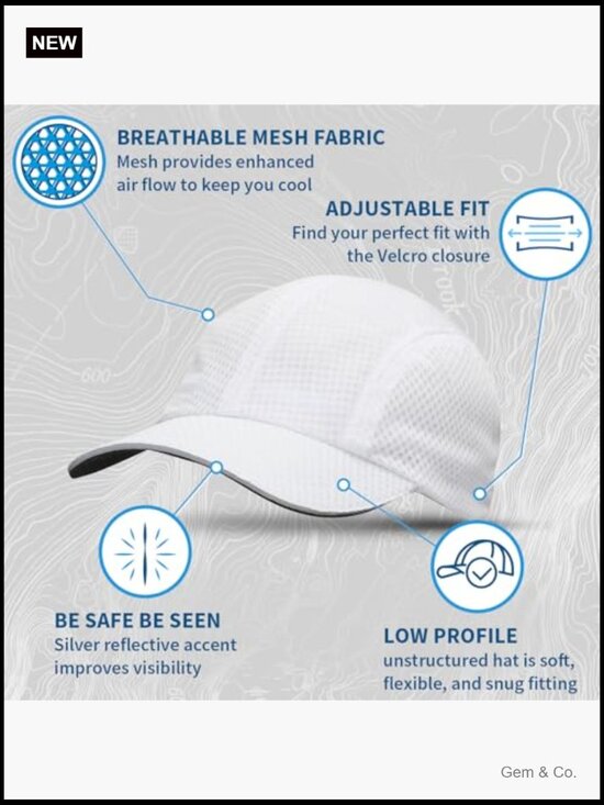 Women\'s Performance Running Cap, Lightweight Quick-Dry Mesh Hat main image 6